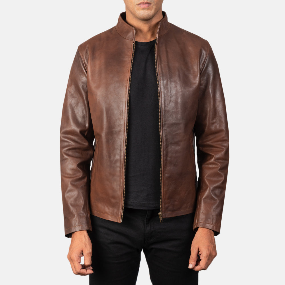 Alex Leder-Bikerjacke für Herren – Zusätzliche Produktansicht 1