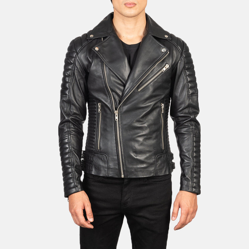 Armand Grün Leder-Bikerjacke für Herren