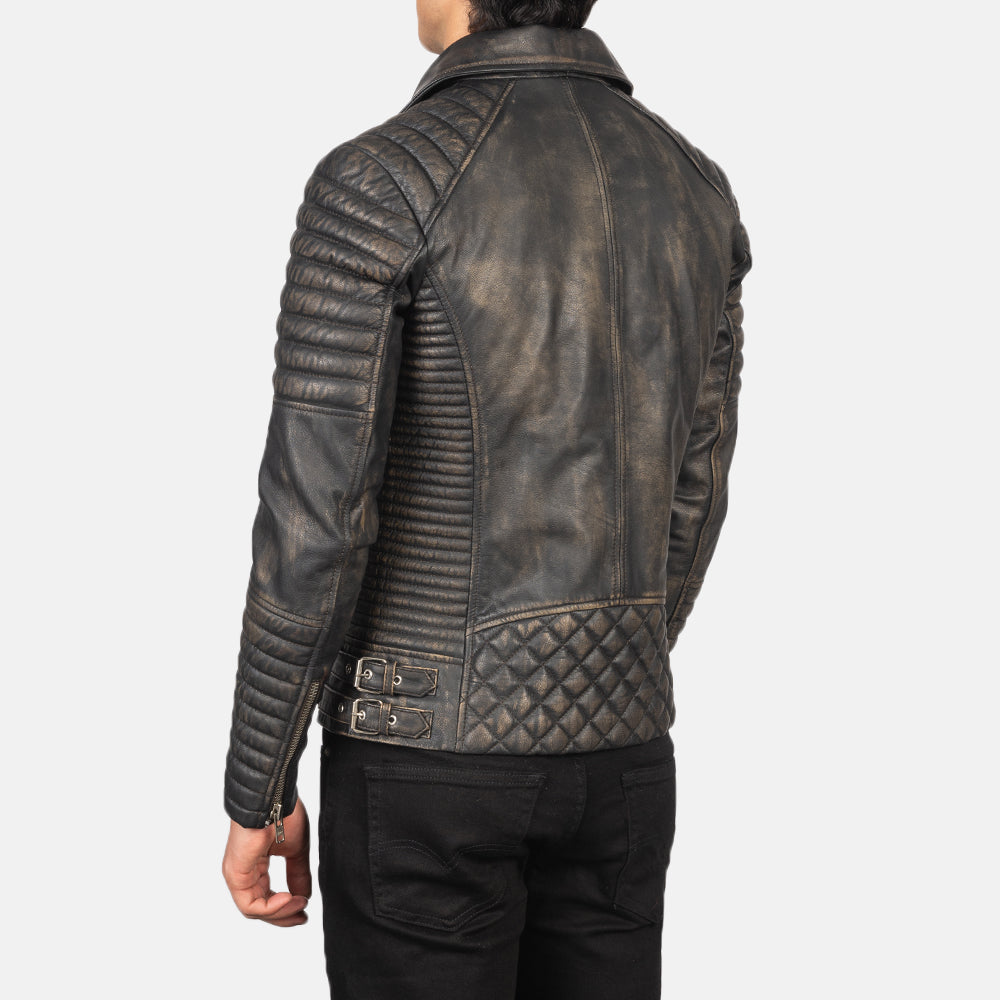 Armand Grün Leder-Bikerjacke für Herren – Zusätzliche Produktansicht 6