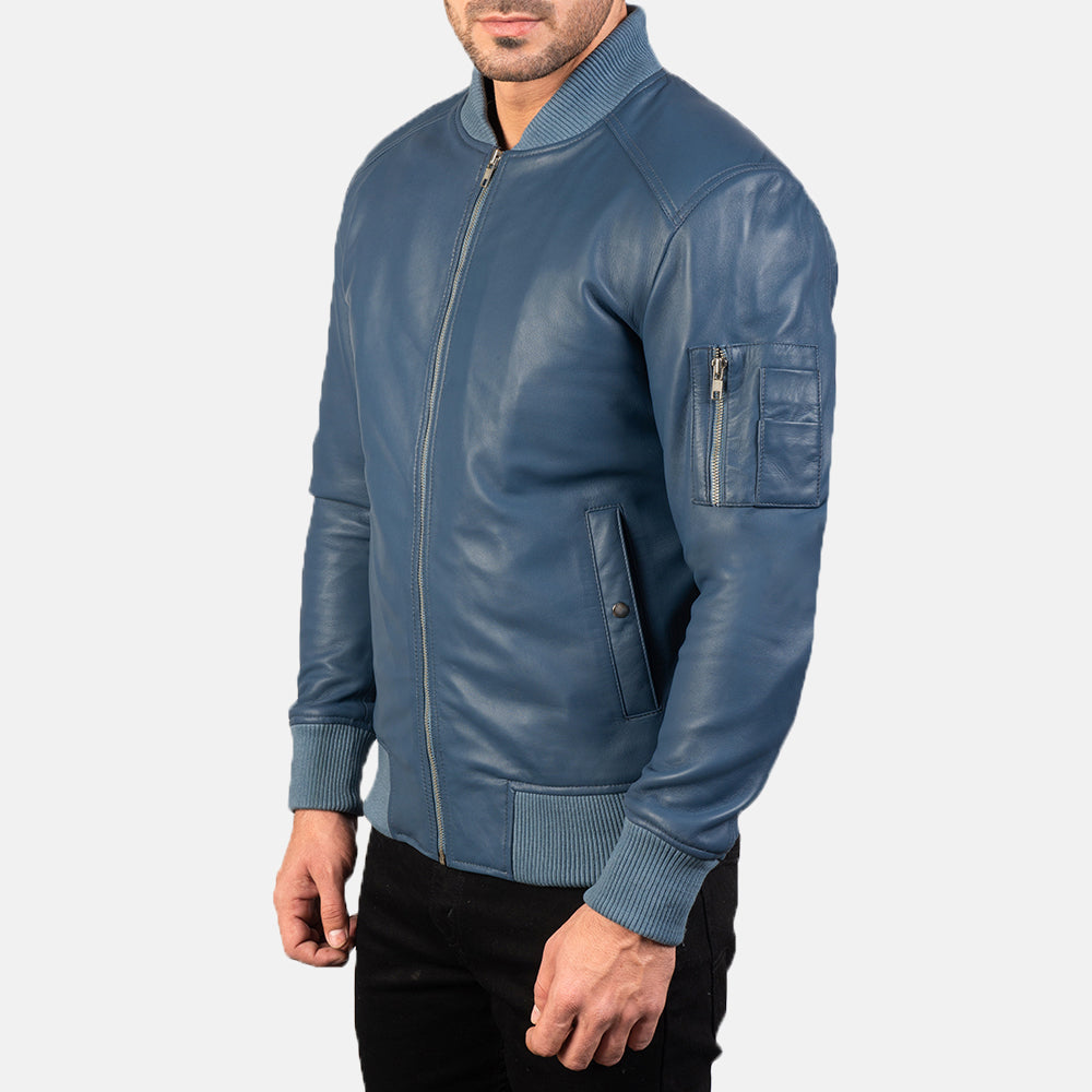 Bomia MA-1 Leder-Bomberjacke für Herren – Zusätzliche Produktansicht 2