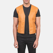 
Brandon Hellbraun Braun Lederweste für Herren - Vorderansicht & maßgeschneiderte Silhouette | Online Kaufen