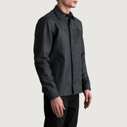
Tumbled Black Sheepskin leather Jacket - Rückansicht mit passgenauen Schultern & sauberem Saum