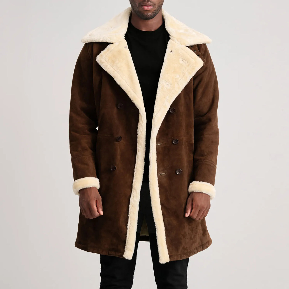
Charles Ledermantel Braun Shearling Ledermantel für Herren – alternate product view 1