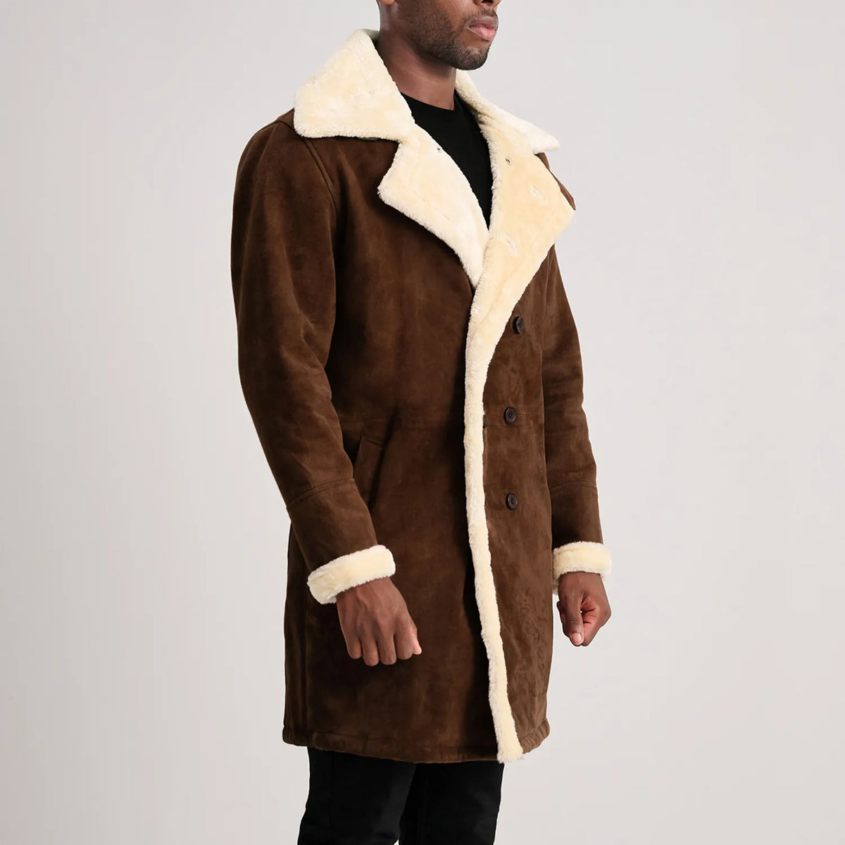
Charles Ledermantel Braun Shearling Ledermantel für Herren – alternate product view 2