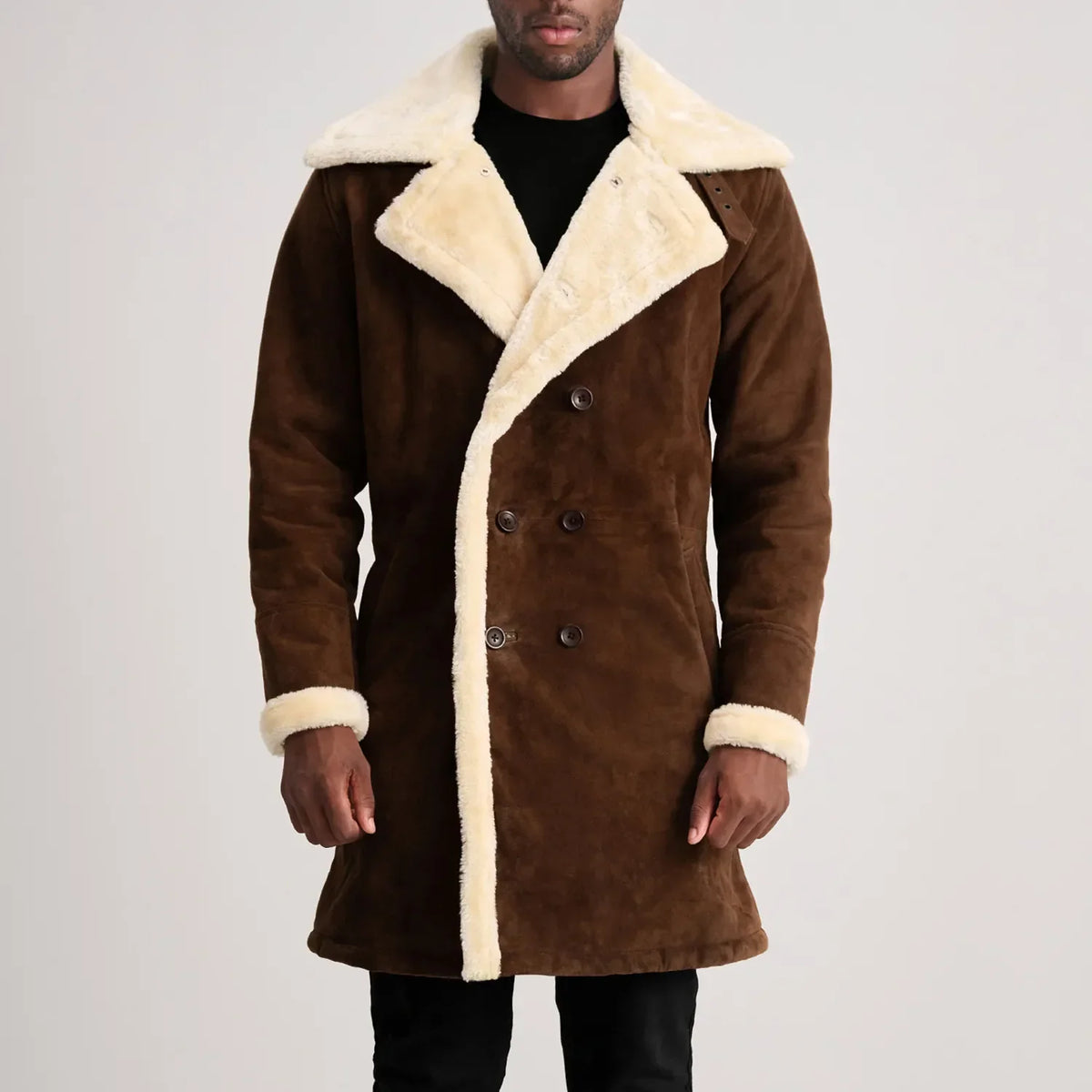 
Charles Ledermantel Braun Shearling Ledermantel für Herren – alternate product view 4