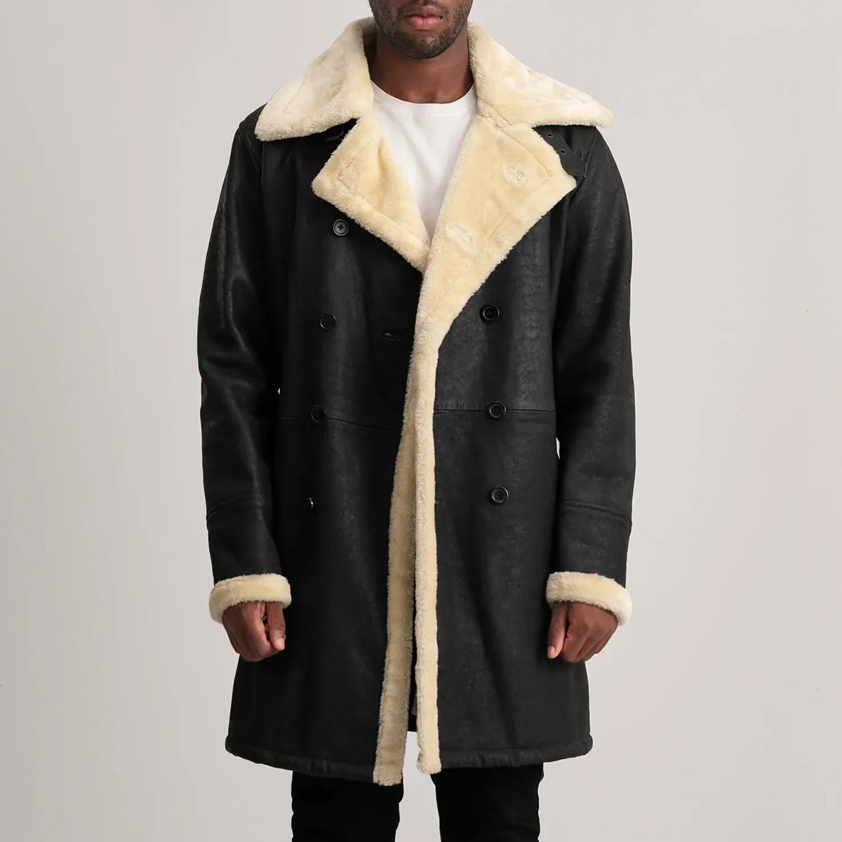 
Charles Ledermantel Braun Shearling Ledermantel für Herren – alternate product view 1