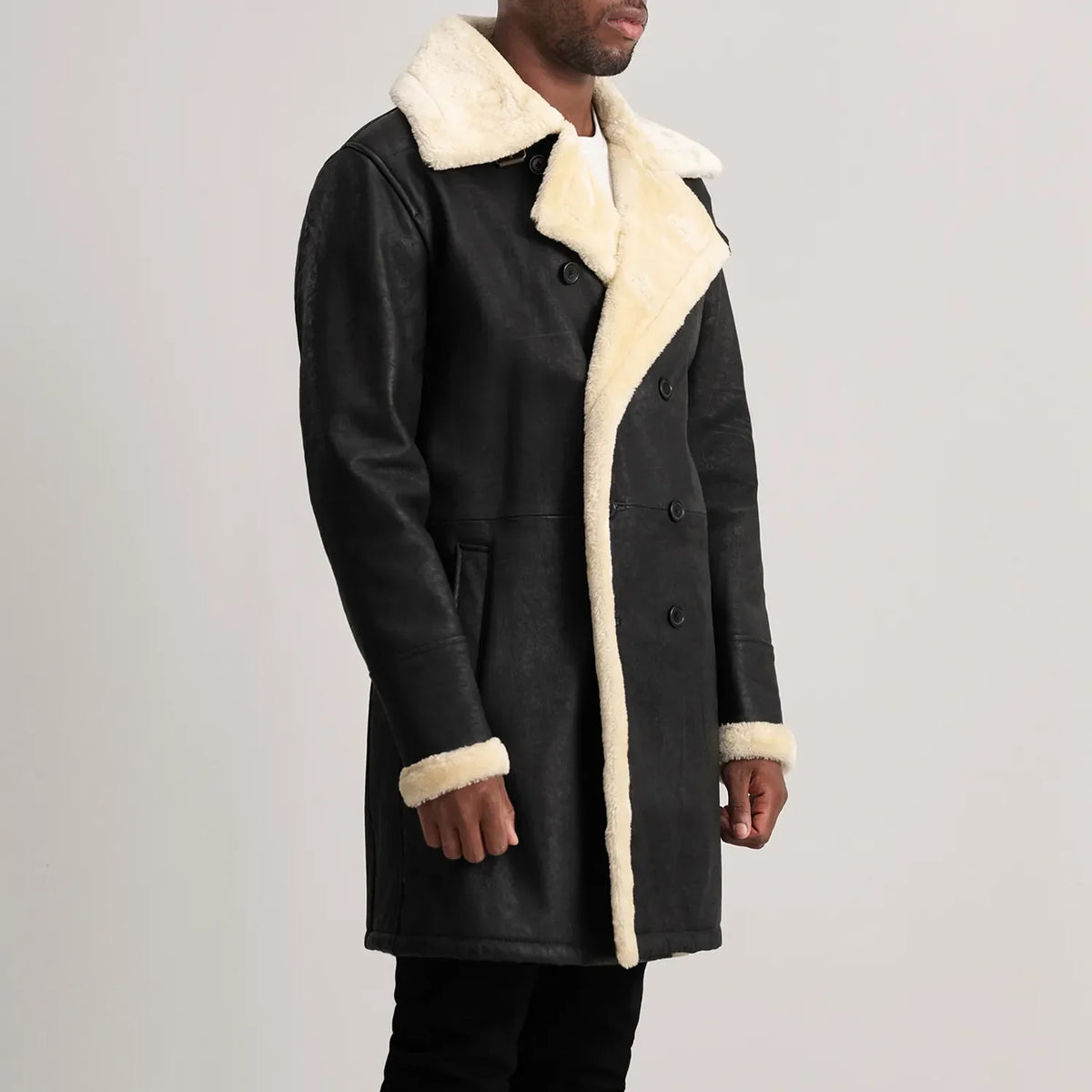
Charles Ledermantel Braun Shearling Ledermantel für Herren – alternate product view 2