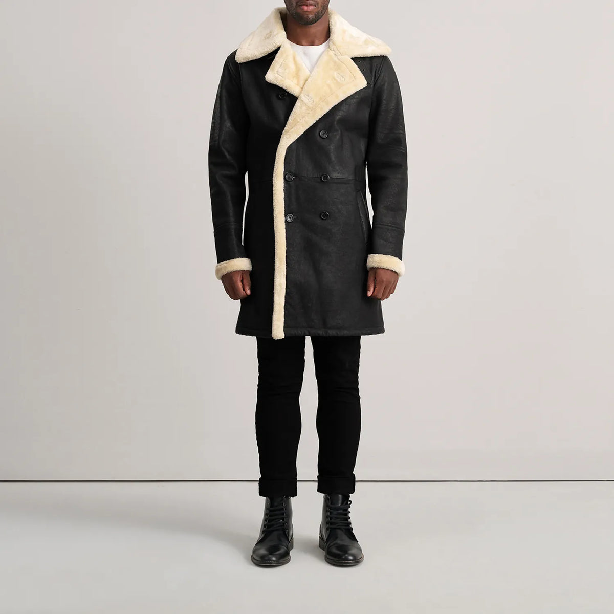 
Charles Ledermantel Braun Shearling Ledermantel für Herren – alternate product view 3