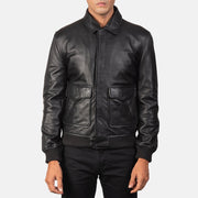Detailansicht of Shirt &amp; Zipper with Button Flap Hardware on Men's Coffmen Brown Suede A2 Bomber Jacket
