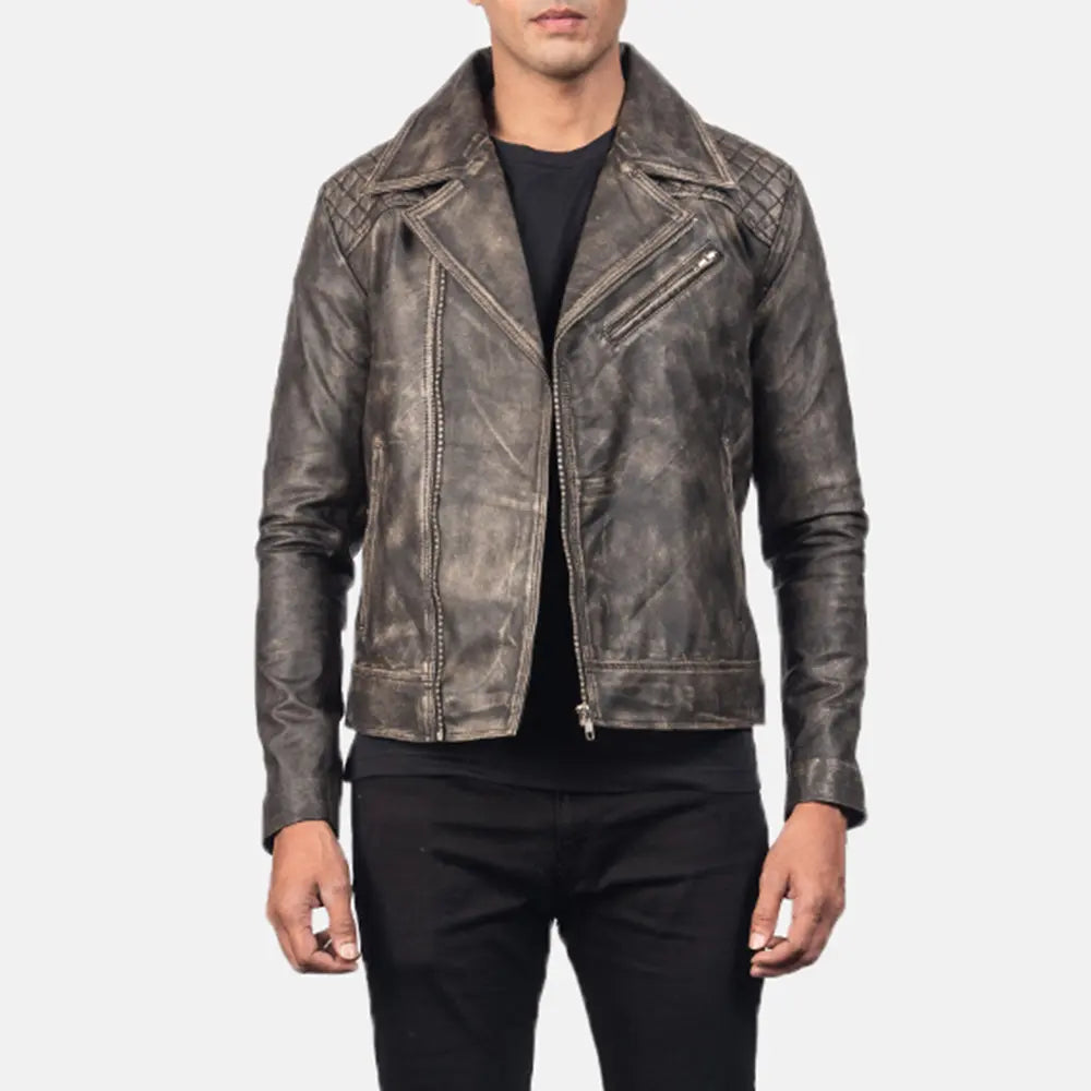 
Danny Gesteppt Leder-Bikerjacke für Herren – alternate product view 4