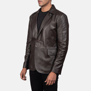 Brown Sheepskin leather Blazer - Rückansicht mit passgenauen Schultern &amp; sauberem Saum