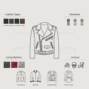 
Design Your Own Lederjacke für Damen - Rückansicht mit passgenauen Schultern & sauberem Saum