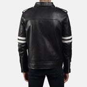 Detailansicht of Shirt &amp; Zipper Hardware on Dragonhide Schwarz Lederjacke für Herren