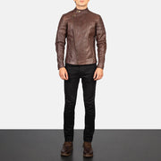 
Faisor Mokka Leder-Bikerjacke für Herren – alternate product view 3