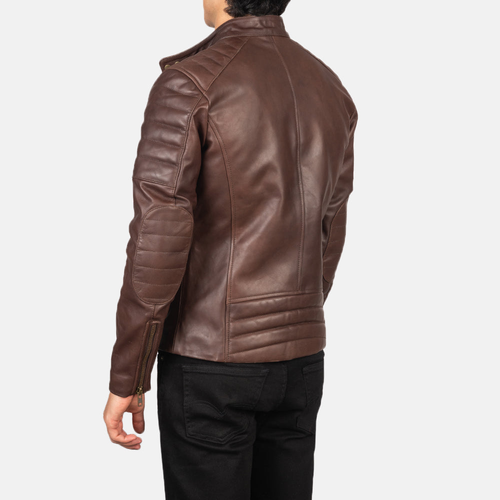 
Faisor Mokka Leder-Bikerjacke für Herren – alternate product view 4