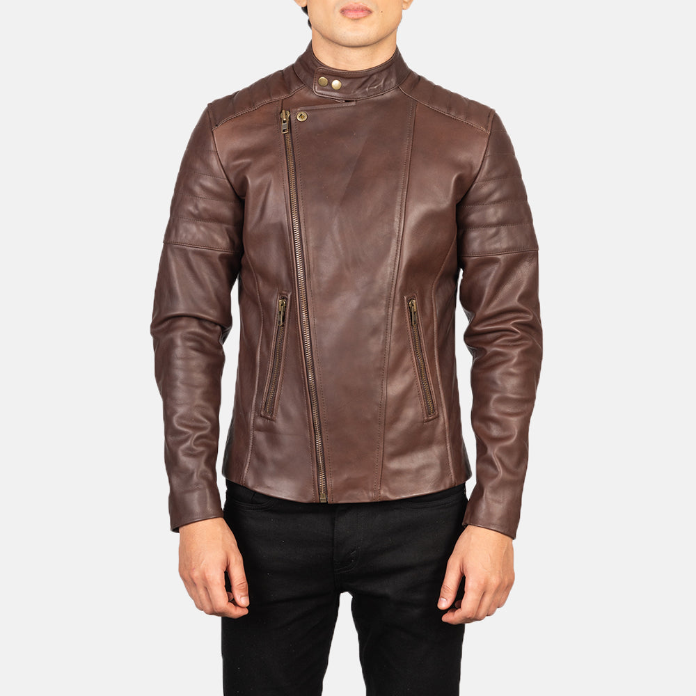 
Faisor Mokka Leder-Bikerjacke für Herren – alternate product view 5
