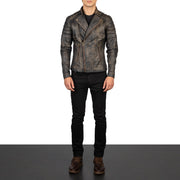 
Faisor Mokka Leder-Bikerjacke für Herren – alternate product view 3