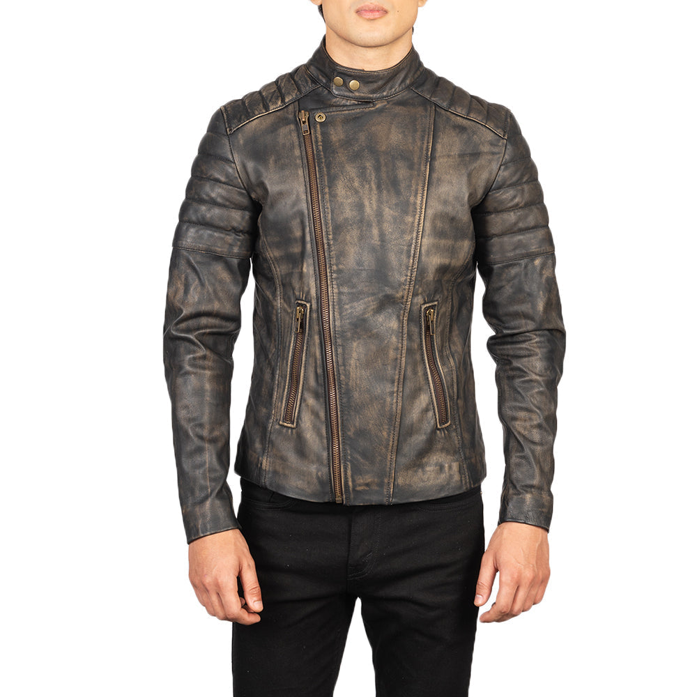 
Faisor Mokka Leder-Bikerjacke für Herren – alternate product view 4