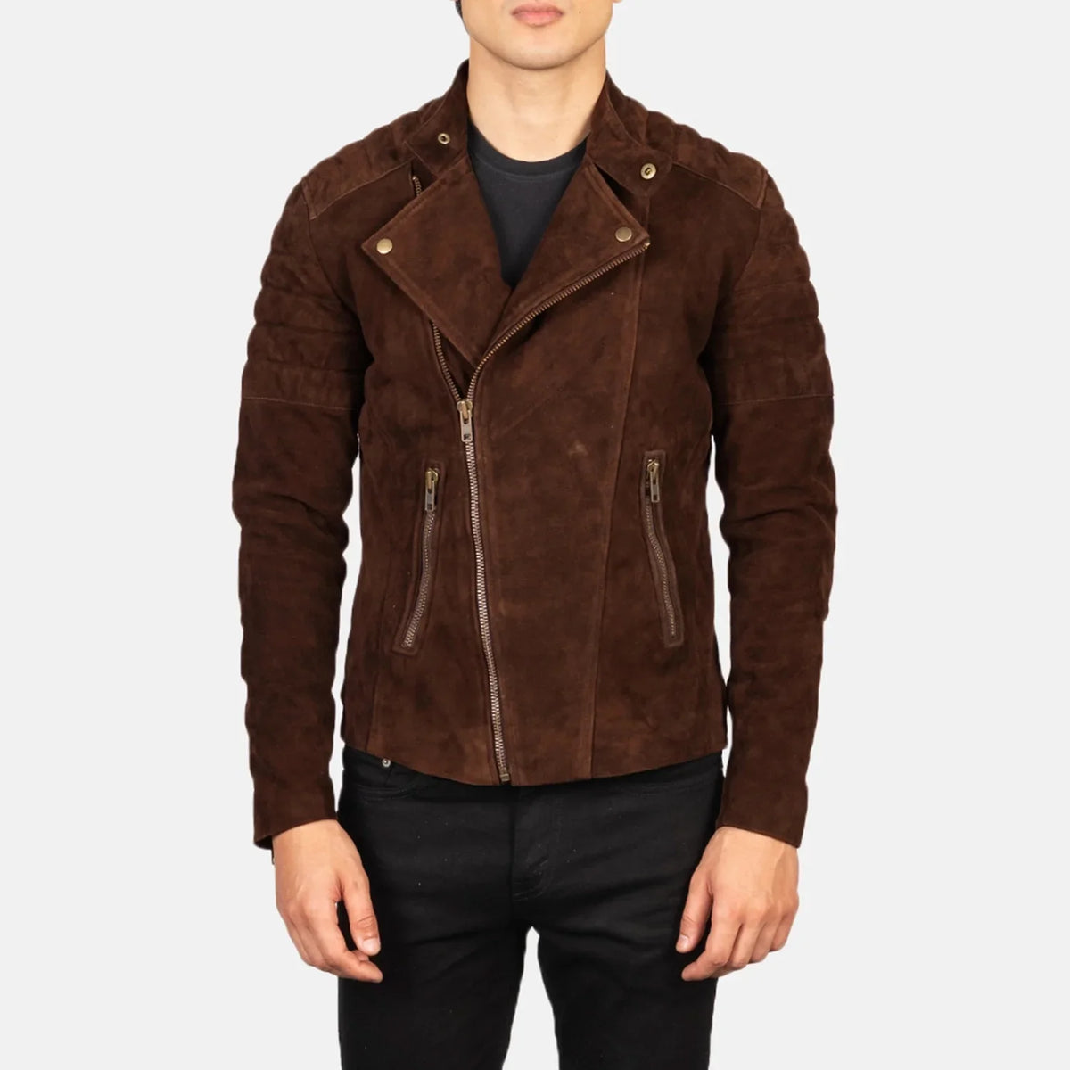 
Faisor Mokka Leder-Bikerjacke für Herren – alternate product view 1