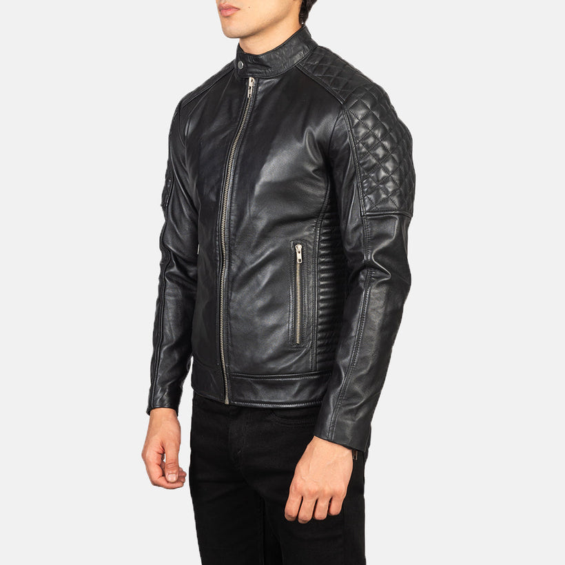 Fernando Gesteppt Leder-Bikerjacke für Herren