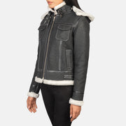 Fiona Hooded Lammfelljacke für Damen – Zusätzliche Produktansicht 2