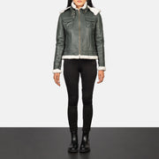 Fiona Hooded Lammfelljacke für Damen – Zusätzliche Produktansicht 2