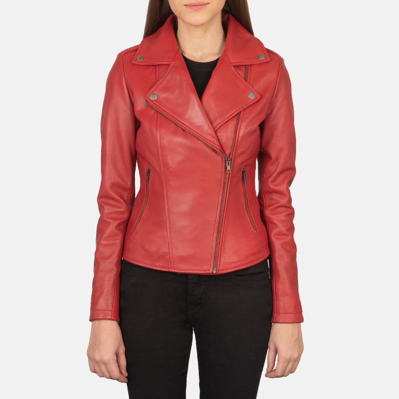Flashback Leder-Bikerjacke für Damen