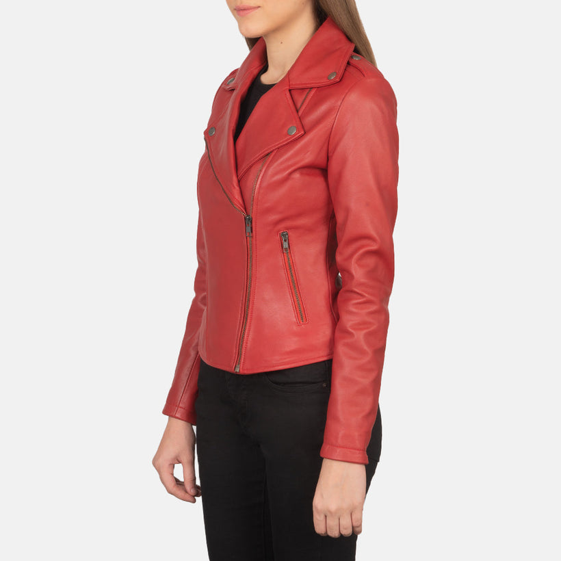 Flashback Leder-Bikerjacke für Damen