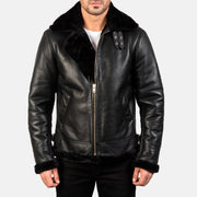 Francis B-3 Schwarz Leder-Bomberjacke für Herren – Zusätzliche Produktansicht 4