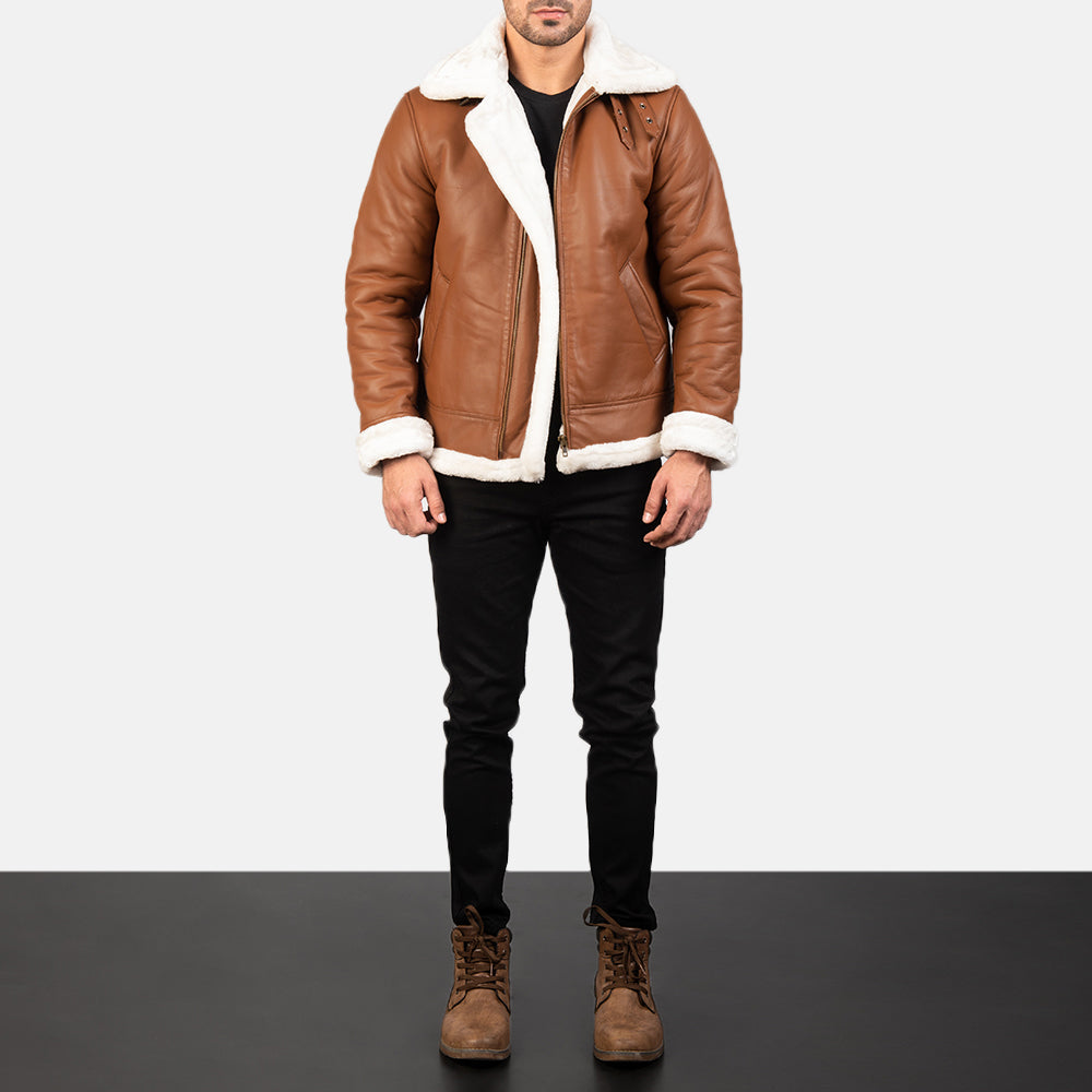 Francis B-3 Schwarz Leder-Bomberjacke für Herren – Zusätzliche Produktansicht 3