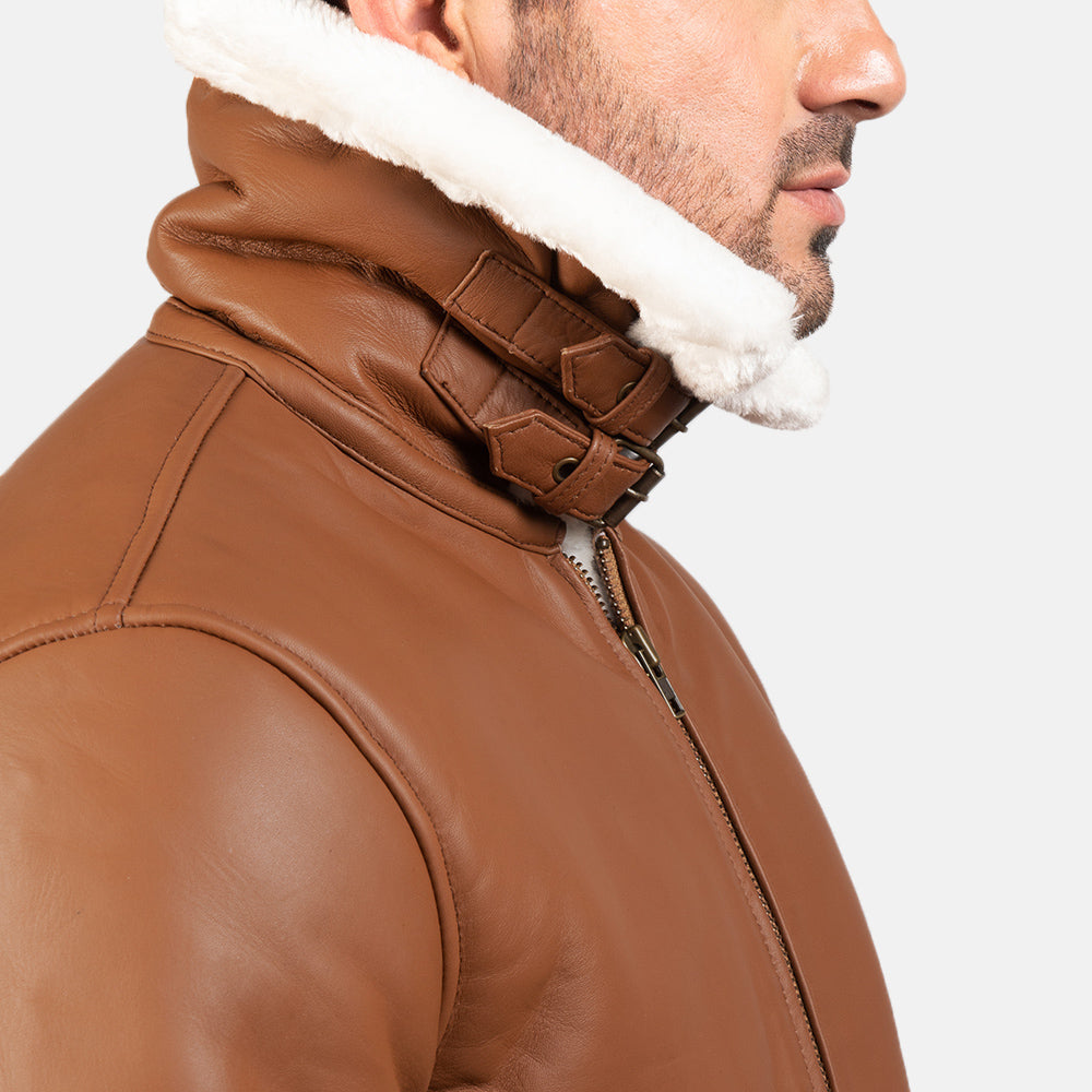Francis B-3 Schwarz Leder-Bomberjacke für Herren – Zusätzliche Produktansicht 6