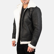 Francis B-3 Schwarz Leder-Bomberjacke für Herren – Zusätzliche Produktansicht 2