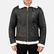Francis B-3 Schwarz Leder-Bomberjacke für Herren – Zusätzliche Produktansicht 4