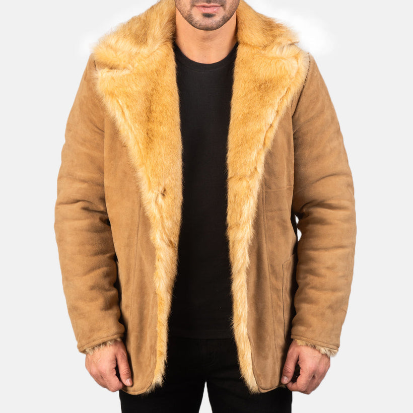 Furlong Ledermantel Beige Ledermantel für Herren
