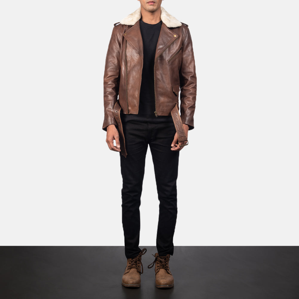 Furton Leder-Bikerjacke für Herren – Zusätzliche Produktansicht 4