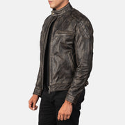 
Gatsby Vintage-Braun Lederjacke für Herren - Rückansicht mit passgenauen Schultern & sauberem Saum