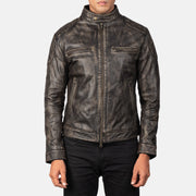
Gatsby Vintage-Braun Lederjacke für Herren - Seitenansicht mit ergonomischem Ärmelschnitt & sportlicher Passform