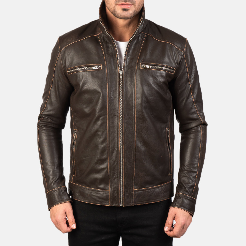 
Hudson Leder-Bikerjacke für Herren – alternate product view 4