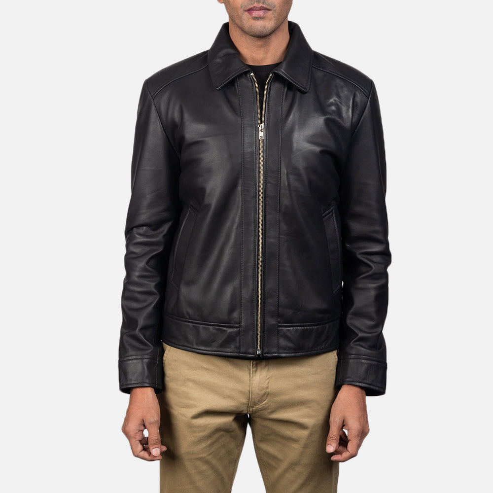 Men's Inferno Braun Lederjacke für Herren - Seitenansicht mit ergonomischem Ärmelschnitt