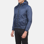 
Blue Nylon Hooded Jacket - Rückansicht mit passgenauen Schultern & sauberem Saum