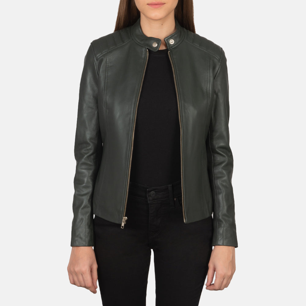 Kelsee Leather Biker Jacket – alternate product view 1