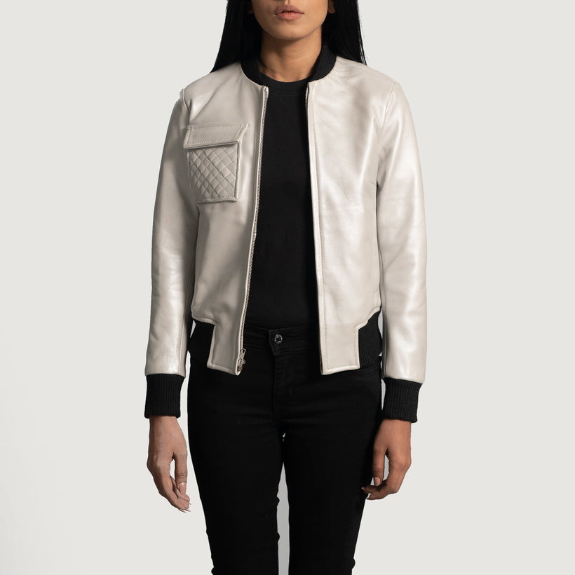 Lana Silver Leder-Bomberjacke für Damen