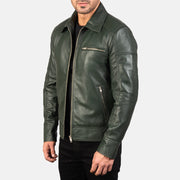 Lavendard Leder-Bikerjacke für Herren – Zusätzliche Produktansicht 2