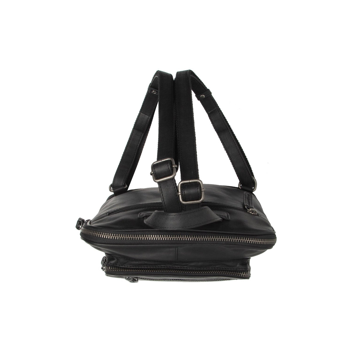 Floran Full-Grain Leather Backpack für Damen - Structured Side Profile Showing Gusset Depth &amp; Expansion Capacity