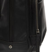 Santana Full-Grain Leather Backpack für Damen - Structured Side Profile Showing Gusset Depth &amp; Expansion Capacity