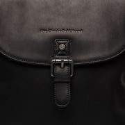 Vermont Full-Grain Leather Backpack für Damen - Structured Side Profile Showing Gusset Depth &amp; Expansion Capacity