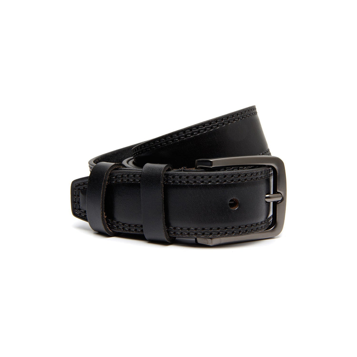 
Manovo Vollnarbenleder Belt für Herren aus klassischem 100% Vollnarbenleder - Full Exterior Vorderansicht & maßgeschneiderte Silhouette | Online Kaufen