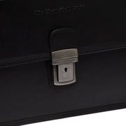 
Classic 100% Full-Grain leather Briefcase - Rückansicht mit verstärkten Lederträgern & handwerklichen Nähten
