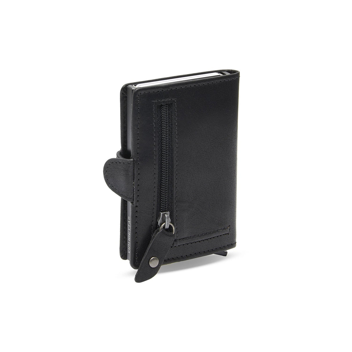 
Classic 100% Full-Grain Leather Card Holder - Rückansicht mit verstärkten Lederträgern & handwerklichen Nähten
