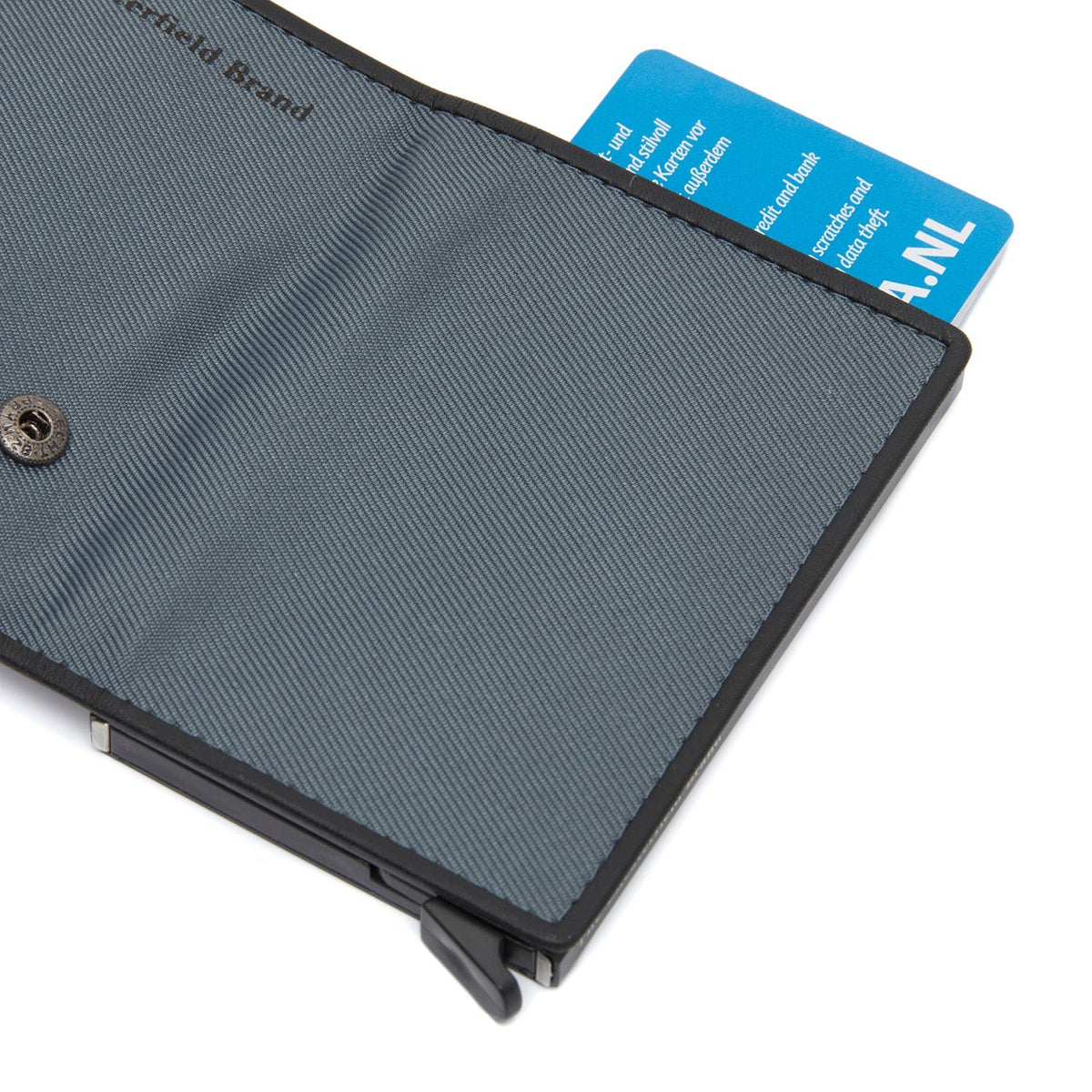 Solid Antique Brass Hardware &amp; Heavy-Duty Dual Zipper Detail on Delsbo Full-Grain Leather Card Holder für Damen